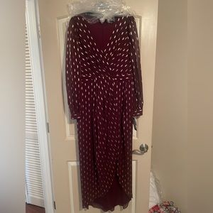 Brand new evening dress, plum/rose gold size 14